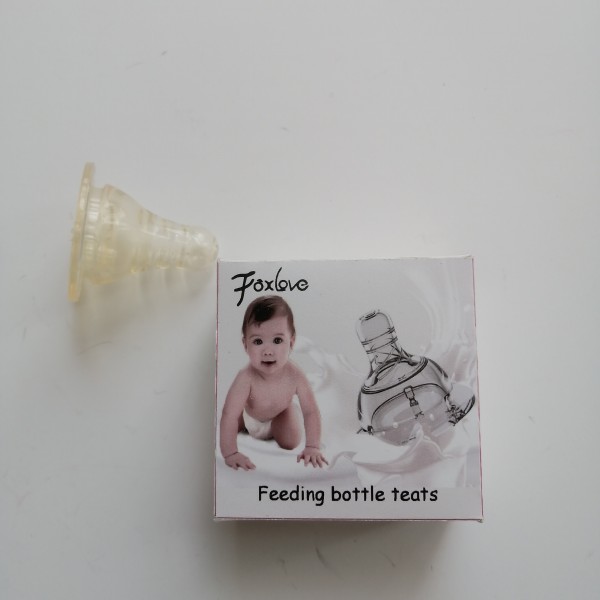 FOXLOVE Feeding Bottle Teats Silicone Nipple, Medium Flow (3-6 months) 1 Pack