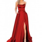 A-Line Red Prom Dres...